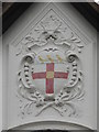 Coat of arms on Ridgeway House, Wills Grove, NW7