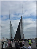 SZ0090 : Poole: the Twin Sails Bridge is fully raised by Chris Downer