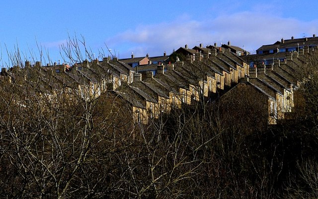 Terraced houses above Blaydon Burn valley