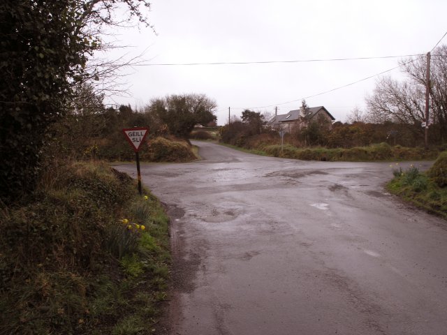 Rural road junction not far from Youghal