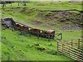 The mineral wagons near the Beam Engine, Wanlockhead