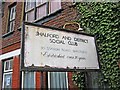 Shalford & District Sports & Social Club (4) - sign, 10 Station Road, Shalford