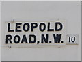 Sign for Leopold Road, NW10