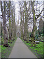 Avenue through Newark Cemetery