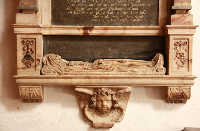 St Andrew, High Street, Hornchurch - Wall monument, detail