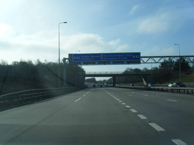 M40/M42 junction approach © Colin Pyle cc-by-sa/2.0 :: Geograph Britain ...