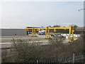 TQ2182 : New travelling crane at Crossrail depot by David Hawgood