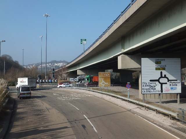 Marsh Mills flyover and roundabout © David Smith :: Geograph Britain ...