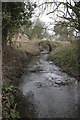 Holywell Brook passes under farm track bridge