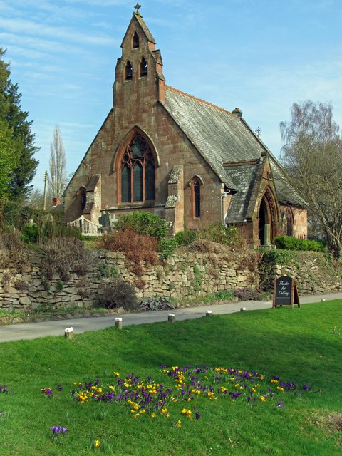 St Hilary's church Erbistock in spring