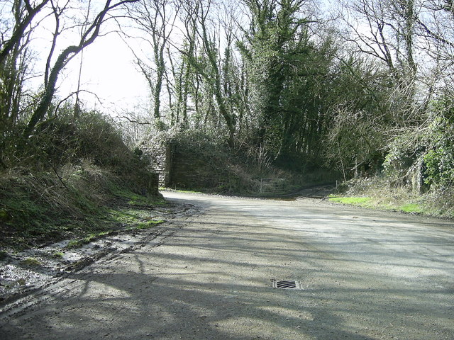 Former railway line and bridge near Puncheston