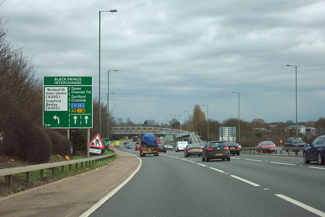 A2 - Black Prince interchange 1/2 mile © Robin Webster cc-by-sa/2.0 ...