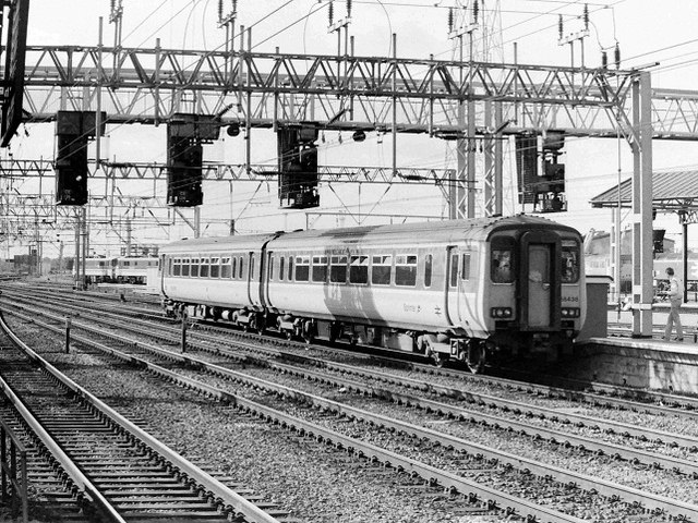 Class 156 at Crewe, 1989