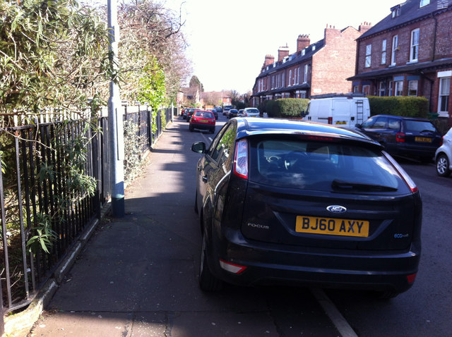 Pavement parking on Sandy Lane, Chorlton