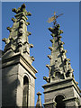 SP2864 : Pinnacles, St Mary's Church tower: 2 by Robin Stott