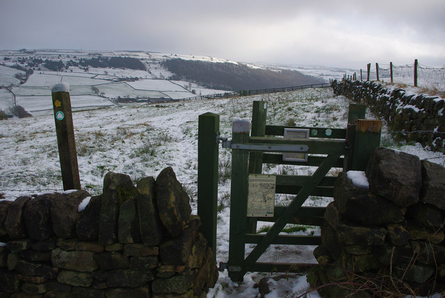 Kissing gate on footpath above Martin Wood, Mytholmroyd