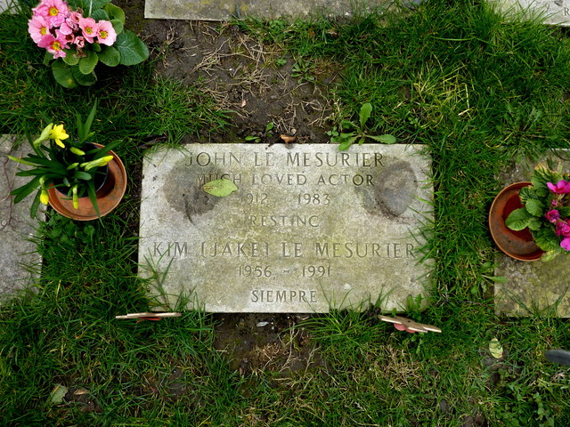 The grave of John Le Mesurier in the... © pam fray :: Geograph Britain ...