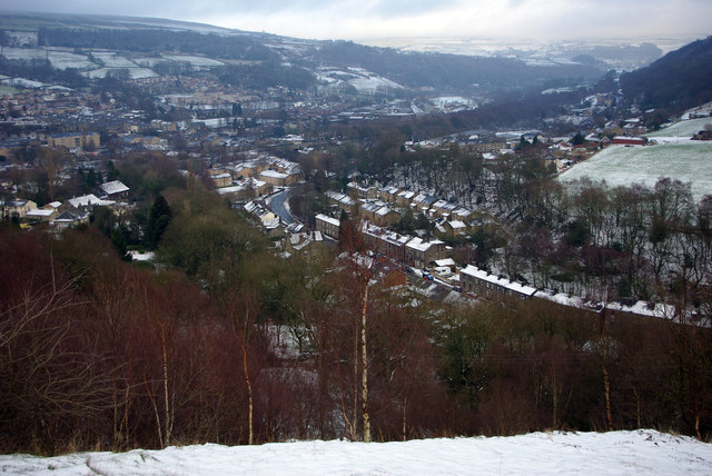 View over Mytholmroyd from above Martin Wood