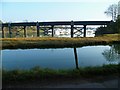 Rail bridge and marina seen from Blundell Lane