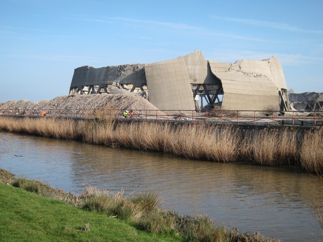 Remains of south cooling tower, Richborough Power Station