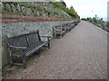 Benches on walkway to Eastbourne