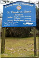 ST1892 : Church board, St Theodore's, Cwmfelinfach by Jaggery