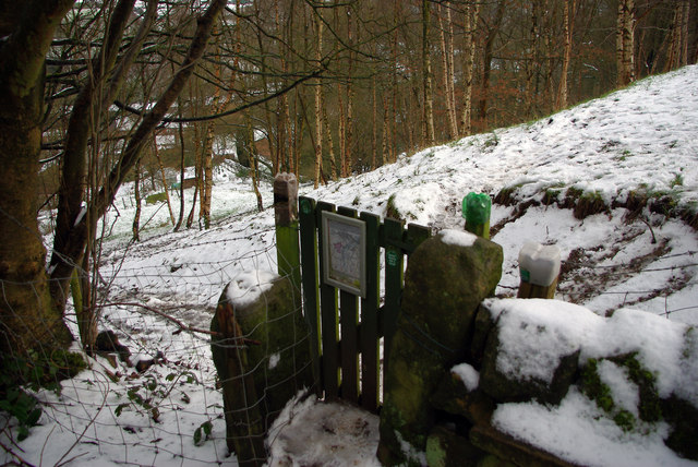 Gate on footpath through Martin Wood, Mytholmroyd