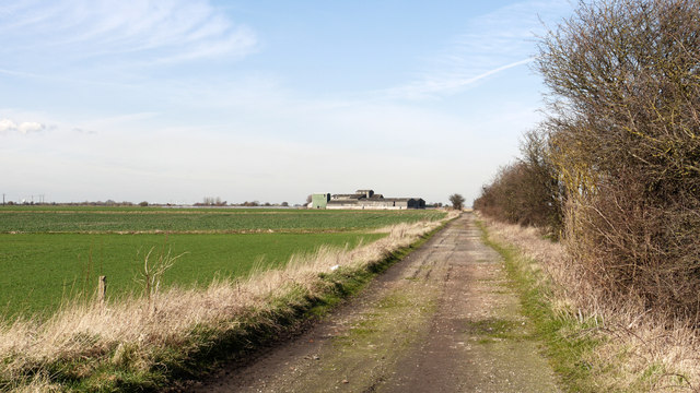 Old rail route, now a farm road