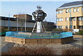 Astrolabe fountain outside Port Talbot Civic Centre