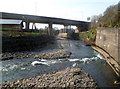 River Afan flows under the M4, Port Talbot