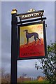 SO8690 : The Greyhound (2) - sign, High Street, Swindon, Staffs by P L Chadwick