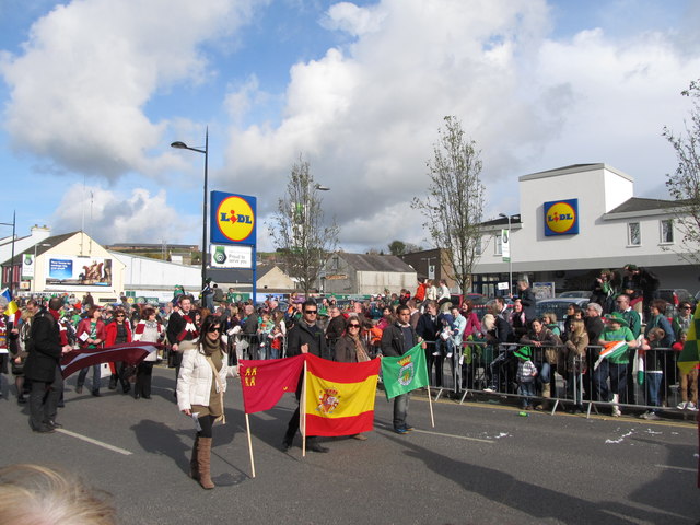 The Spanish and Latvian Delegates at Downpatrick's St Patrick's Parade