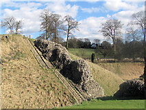 SP9908 : Wing Wall from site of Derne Gate, Berkhamsted Castle by Chris Reynolds