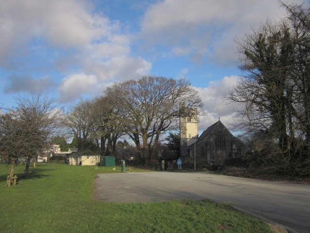 Car park and church, Yelverton