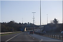 SU4117 : Slip road from the M3 crossing the M27 by N Chadwick