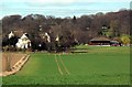 Ledsham village and cricket field viewed from Newfield Lane Footpath