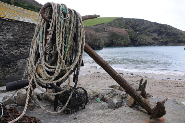 Anchor and ropes, Port Isaac