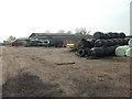 Machinery and storage yard at Lodge Farm