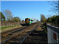 Looking east from the rail crossing on Maypole Lane