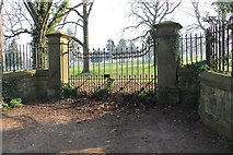 SO9519 : Gates from Sandy Lane to Lilleybrook Golf Course by Terry Jacombs