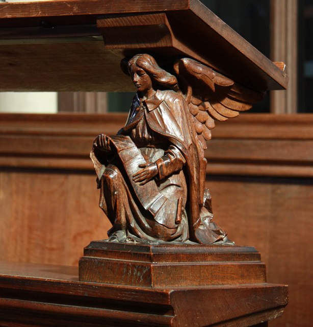 St John the Baptist, Epping - Carved angel