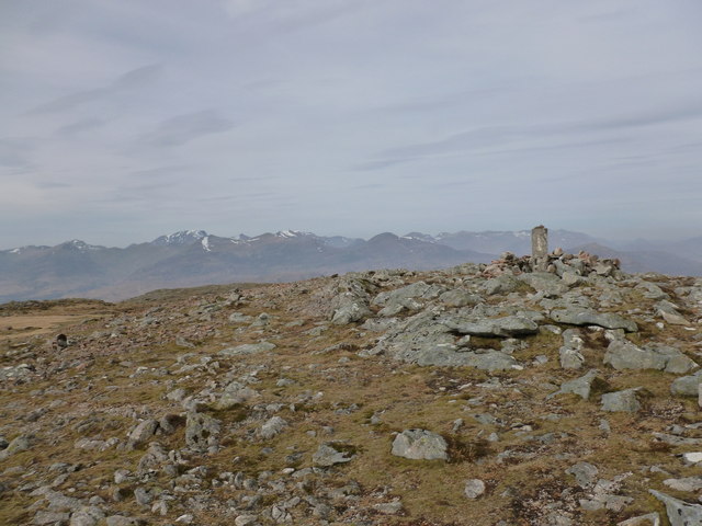 Triangulation pillar on the summit of Beinn a' Chrùlaiste