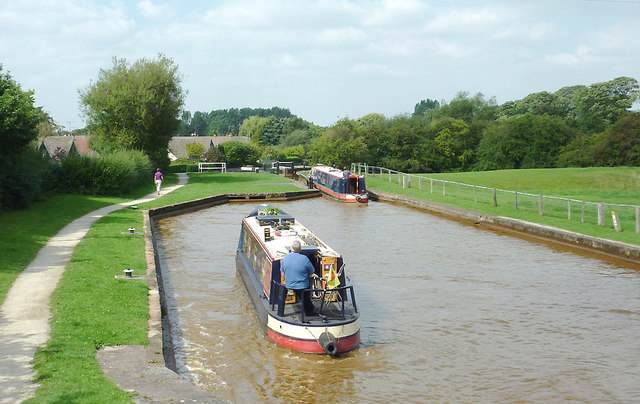 Trent and Mersey Canal at Lawton Treble Locks, Cheshire