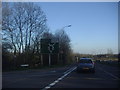 The A22 approaching the M25 roundabout