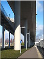 Under the access ramp to Terminal Five