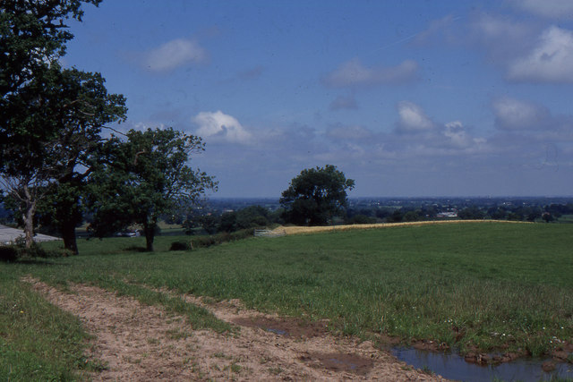 View over the Cheshire Plain, from the rising land to the south