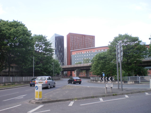 Junction of Cambridge Street with Mancunian Way, Manchester