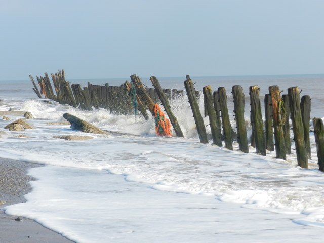 Groynes and remains of fishing nets