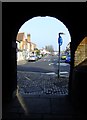 SU9597 : The Broadway, Old Amersham, seen from the undercroft of the Market Hall by Stefan Czapski