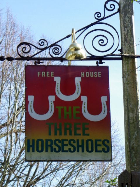 Sign for the Three Horseshoes, Elsted